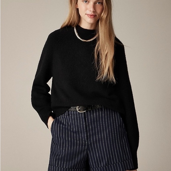 J Crew Merino Alpaca Blend Ribbed Mock Turtleneck Sweater Black Size XS - Picture 3 of 11